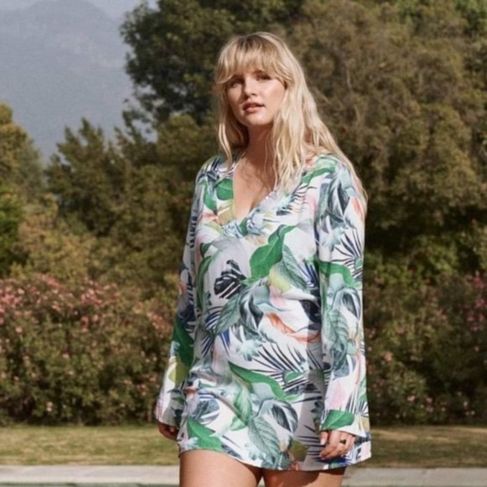 La Blanca Women’s Bloomfield Kimono Swim Cover Tropical Print